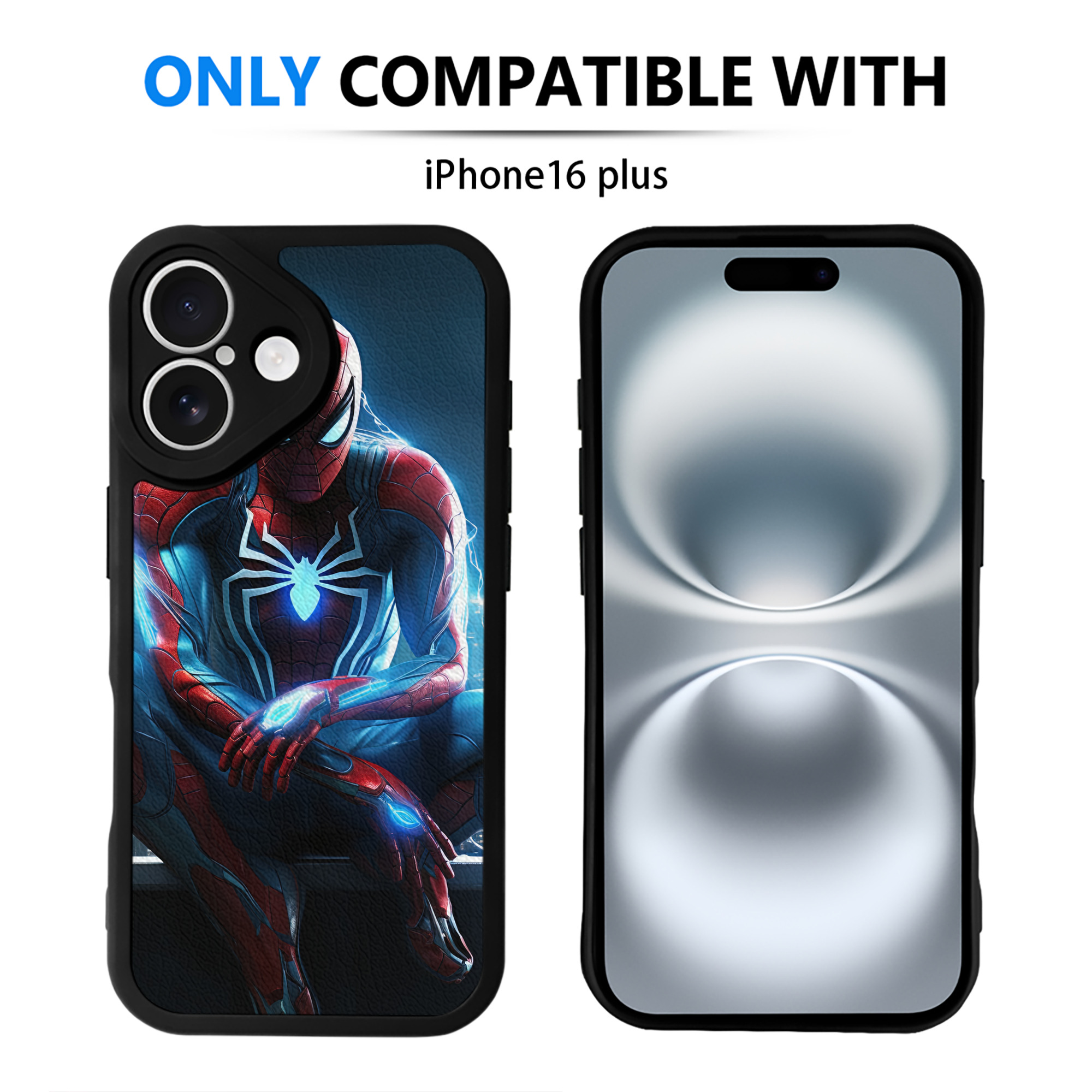 （画像用） Spider Man スパイダーマン 【iPhone 16シリーズ対応】シリコンスマホケース（レザー調） 材質：シリコン